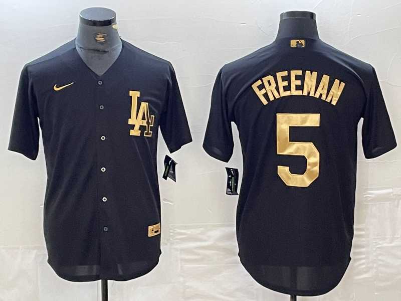 Men's Los Angeles Dodgers #5 Freddie Freeman Black Gold Cool Base Stitched Jersey,We sell and wholesale Men's Los Angeles Dodgers #5 Freddie Freeman Black Gold Cool Base Stitched Jersey on line form chian!